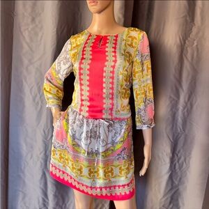 Jennifer Lopez  silky material Mini Dress with 3/4 Sleeves With Side Pockets